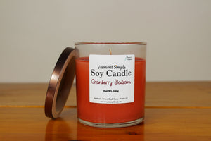Cranberry Balsam All Natural Soy Candle Vermont Simple Beauty