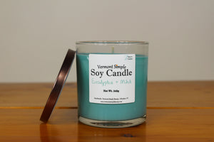 Eucalyptus and Mint All Natural Soy Candle Vermont Simple Beauty